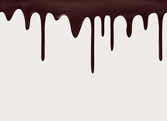 vector seamless flowing melted chocolate  - 91120890