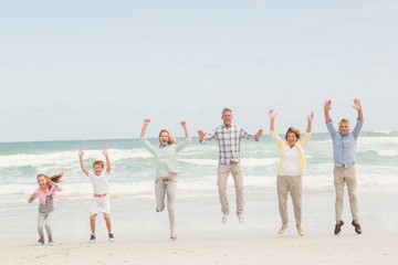 Multi generation family standing beside one another