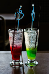 italian soda on wood table