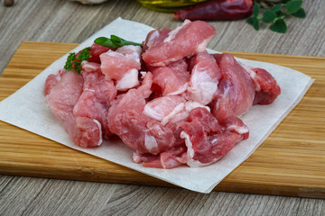Diced pork meat