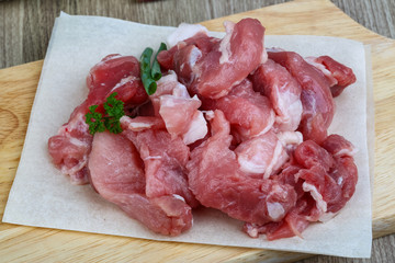 Diced pork meat