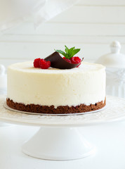 Delicious raspberry cake with raspberry jelly.