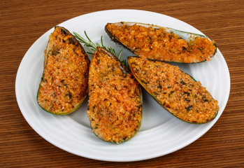 Baked mussels