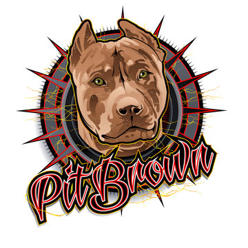 Pit brown dog art