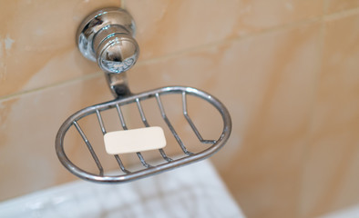 Soap in the bathroom. Selective focus.