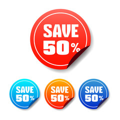 Save 50% Round Stickers