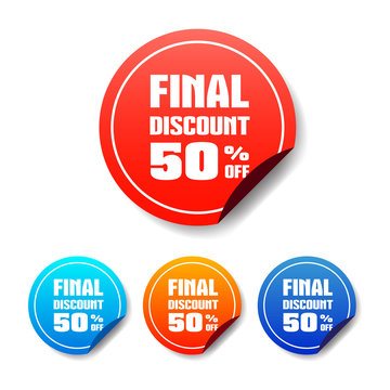 Final Discount 50% Off Round Stickers