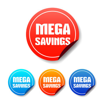 Mega Savings Round Stickers