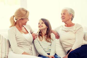 smiling family at home