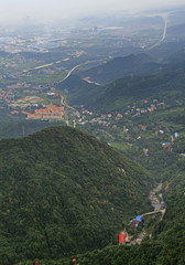 view of city Jiujiang from mountain Lu