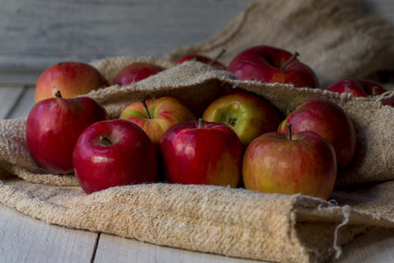 Ripe red apples on the table
