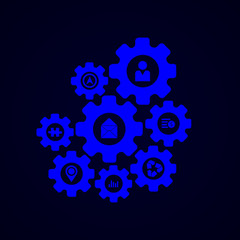 Vector modern mechanism infographic background