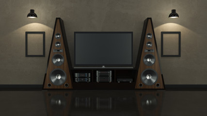 Fototapeta premium Modern living room home cinema