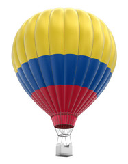 Hot Air Balloon with Colombian Flag (clipping path included)