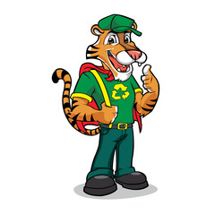 Funny carton Tiger Mascot