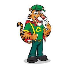 Obraz premium Funny carton Tiger Mascot