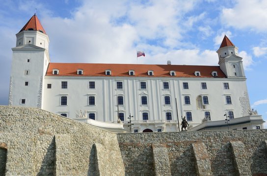 Bratislava Castle with wall