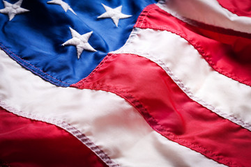 American flag close up