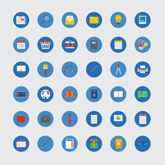 Circle icon collection set with flat design