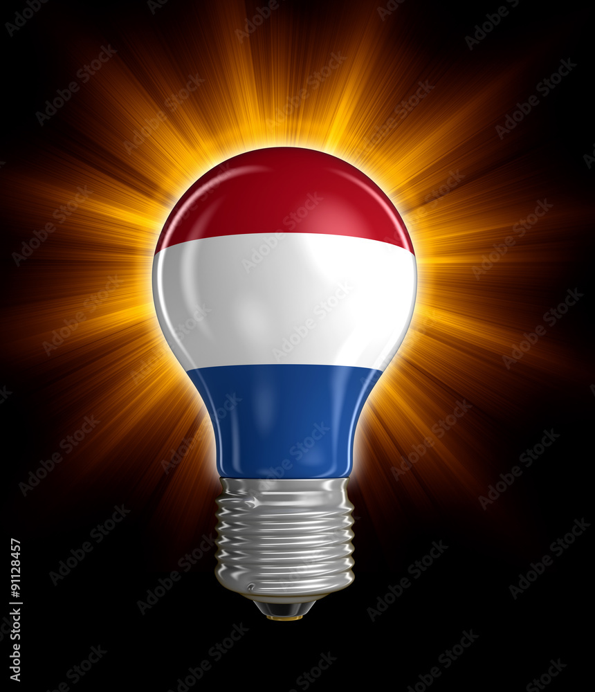 Poster light bulb with netherlands flag (clipping path included)
