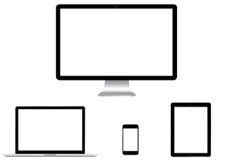 Modern digital tech device collection