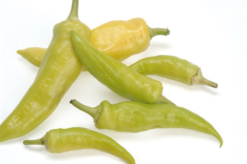 cubanelle peper isolated on white,