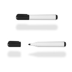 Two marker image with the open and closed cap isolated on white background