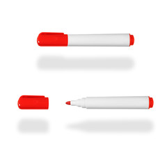 Two marker image with the open and closed cap isolated on white background