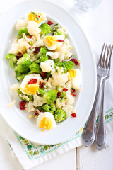 Broccoli and cauliflower egg salad
