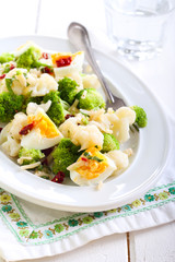 Broccoli and cauliflower egg salad