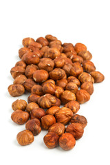 Cracked and shelled hazelnut