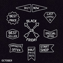 Vintage Black Friday element design on grunge background. Vector eps 10