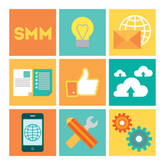 Modern vector flat icon set.