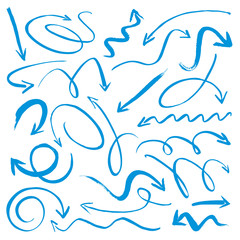 Obraz premium Collection of Blue vector arrows