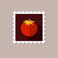 Tomato flat stamp with long shadow