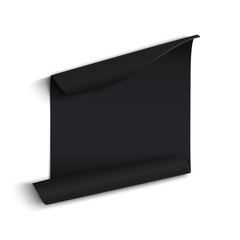 Black curved paper banner.