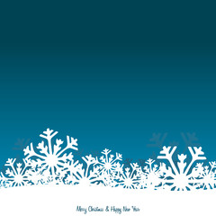 Fototapeta na wymiar Christmas background with snowflakes on light blue background