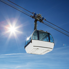 Cable car and sun