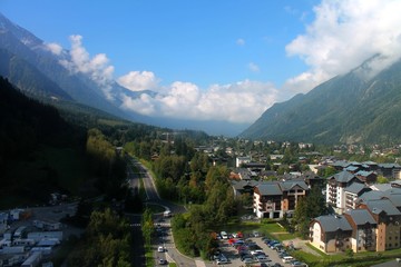 Fototapeta na wymiar Chamonix vue d'en haut, France