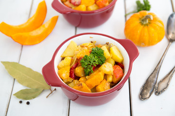 Auflauf mit gebackener Hokkaido Kürbis