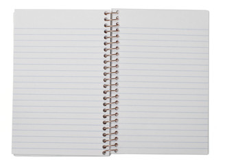 Open Spiralbound Notebook with Clipping Path