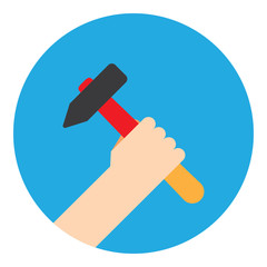 symbol hand with hammer