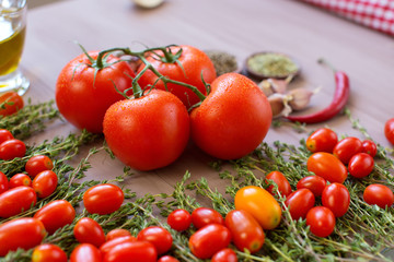 Healthy Organic Vegetables on a Wooden Background.