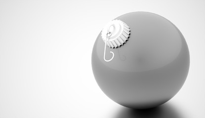 Christmas bubbles rendered on white background