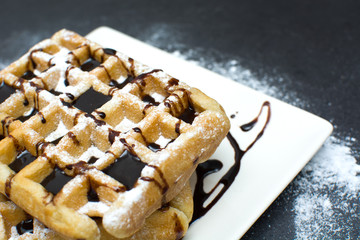 Waffle with chocolate