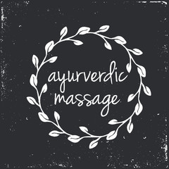 Ayurverda herbal vector frame