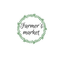 Farmer's market hand-sketched herbal vector frame