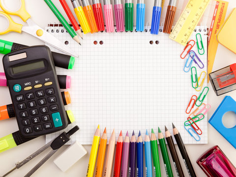 Schulsachen von oben