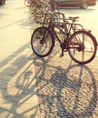 Fototapeta na wymiar Bicycles on the street
