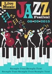Retro Abstract Jazz Festival Poster